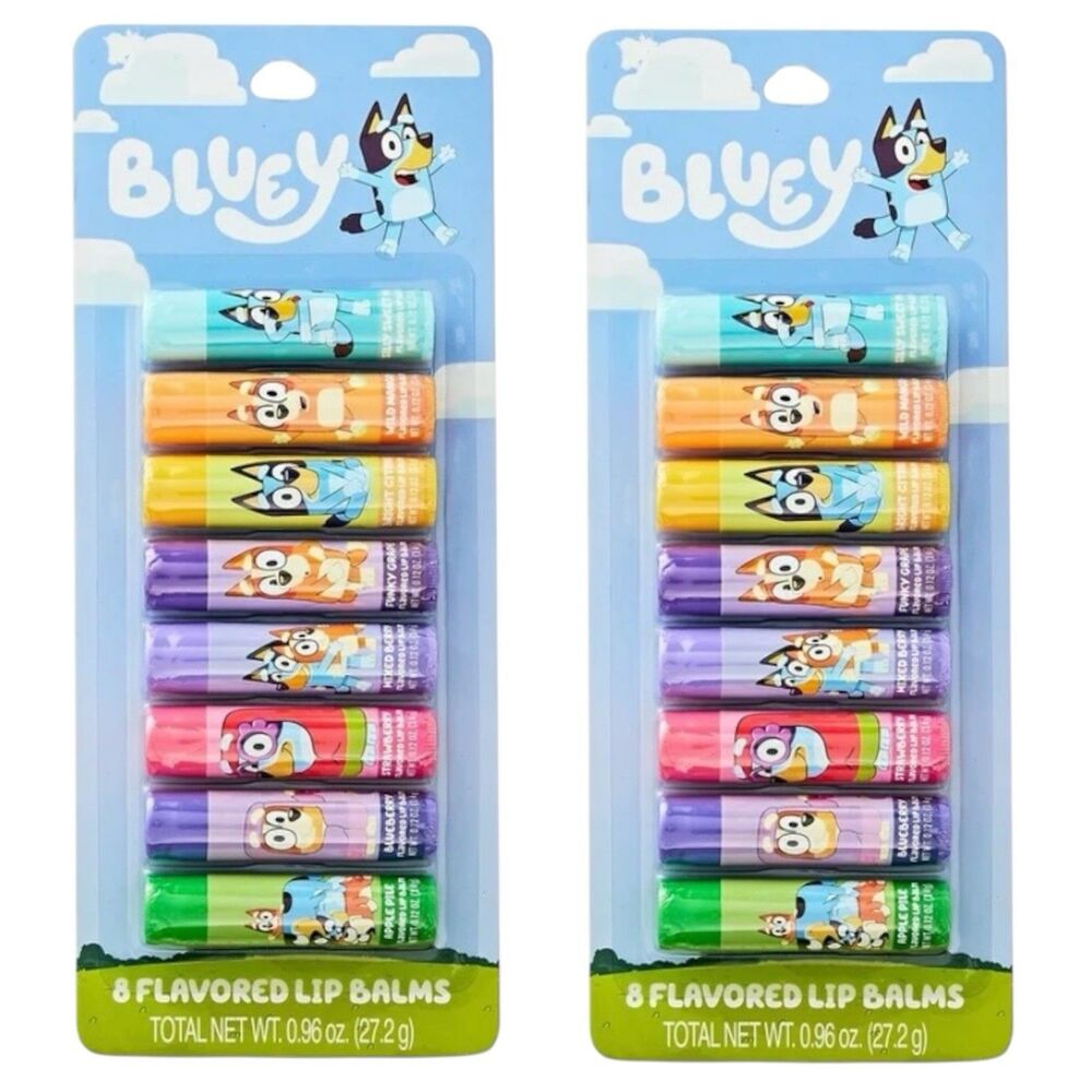 2x Bluey 8 Pack Lip Balms Scented Chapstick